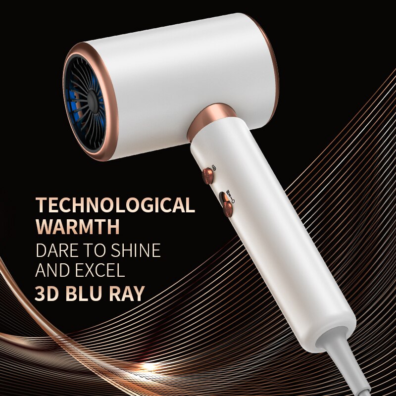 Hair Dryer, High Speed Electric Turbine Airflow, Low Noise, Constant