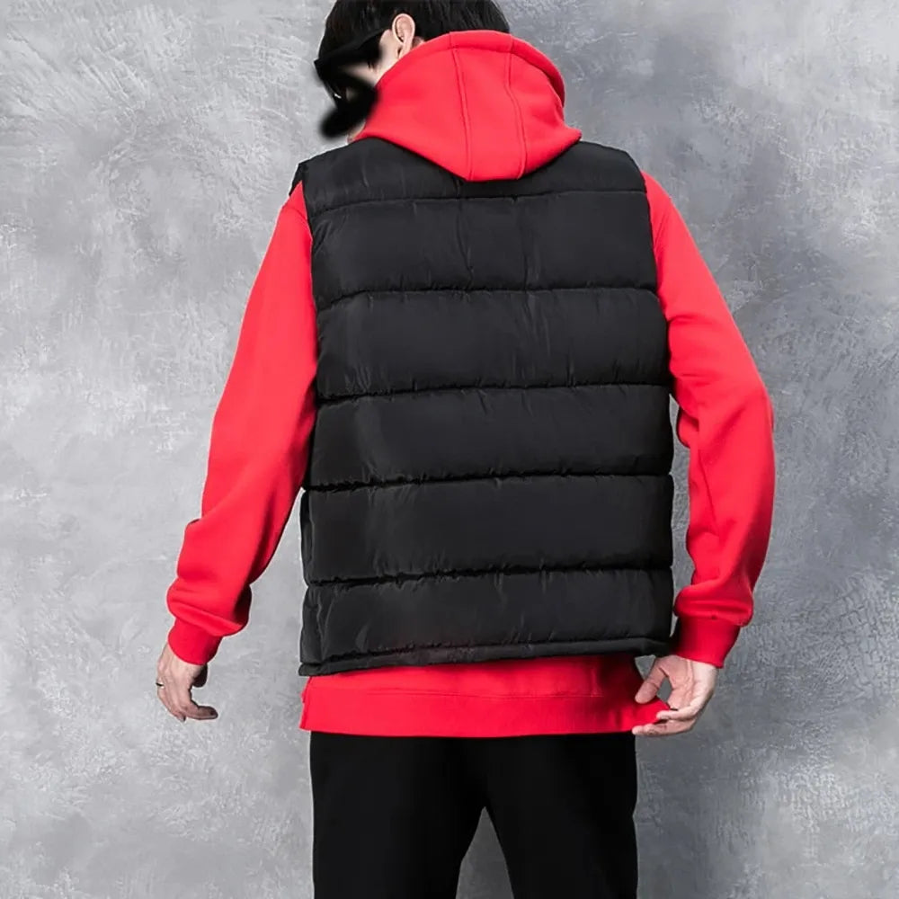 Mens Vest Jacket Warm Sleeveless Jackets Winter Waterproof Zipper Coat