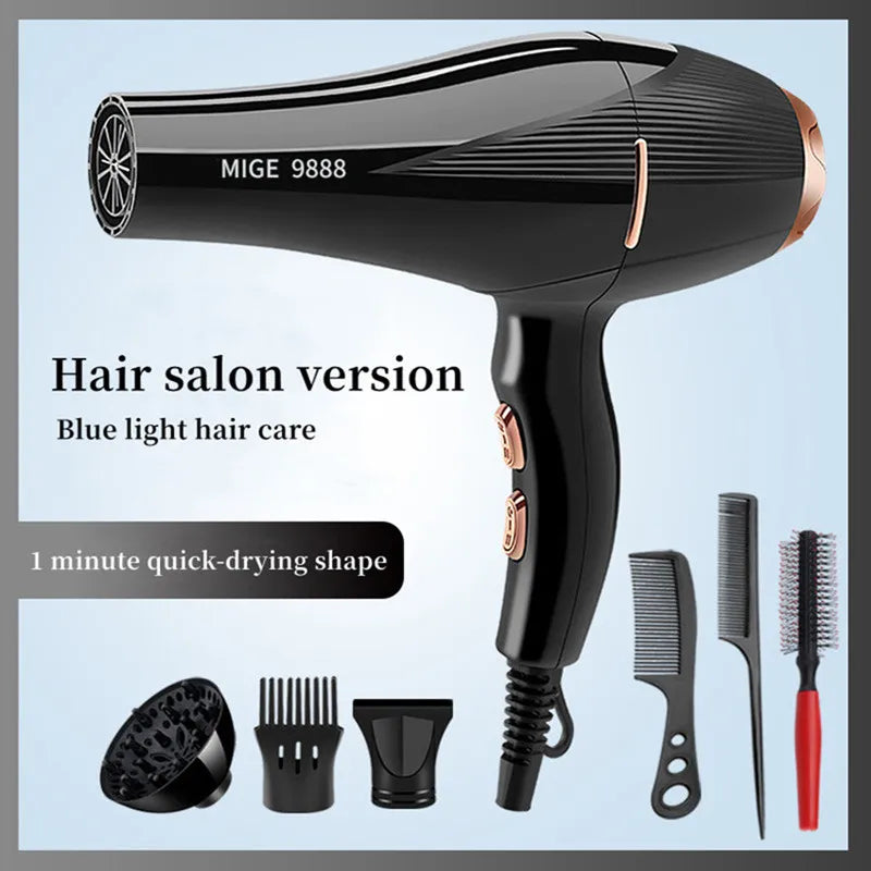 High-Speed Hair Dryer 1200W Ultra High Power Fast Drying Blue Light