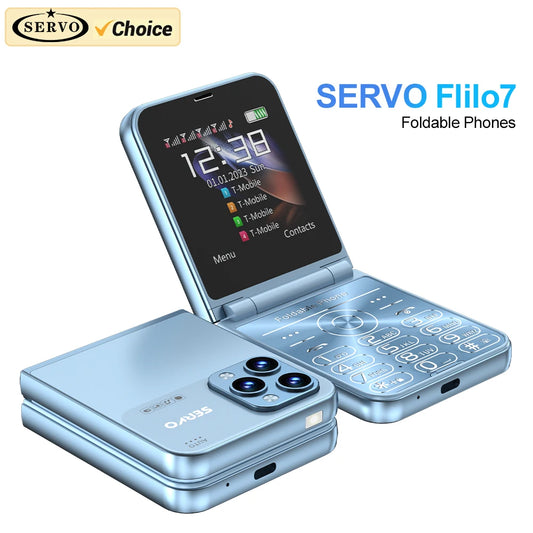 SERVO Flilo7 4 SIM Card Flip Mobile Phone Auto Call Record Speed Dial