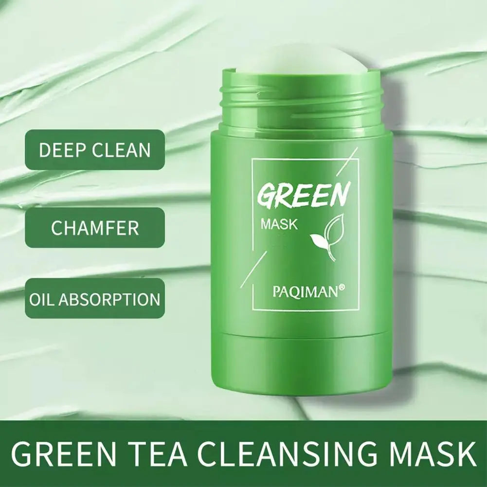 Face Clean Mask Green Tea Cleansing Stick Mask Smear Acne Shrink