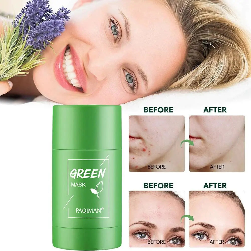 Face Clean Mask Green Tea Cleansing Stick Mask Smear Acne Shrink