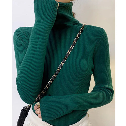 Heliar Women Fall Turtleneck Sweater Knitted Soft Pullovers Cashmere