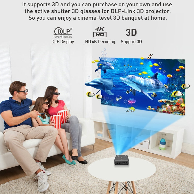 Smartldea Real 3d Mini Projector P11 Android9.0 5g Wifi Handheld 4k