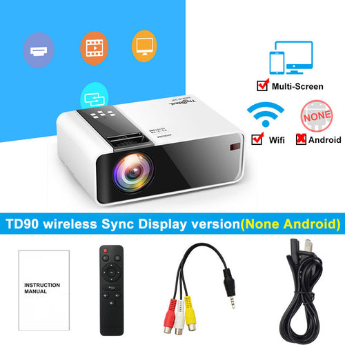 Thundeal Mini Projector Td90 Native 1280 X 720p Portable Hd 1080p