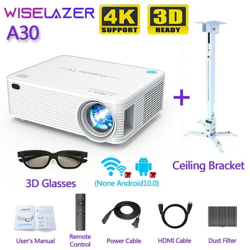 Wiselazer A30 9500 Lumens Led Portable Projector Native 1920*1080 Hd