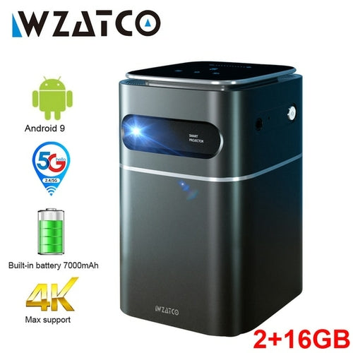 Wzatco A8 Dlp Portable Projector Smart Android 9.0 5g Wifi Support