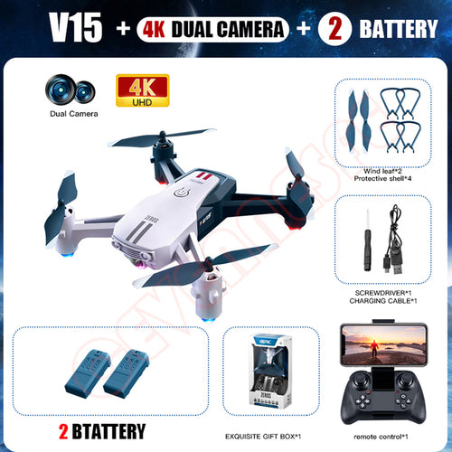 New Mini Drone 4k Profesional Dron With 1080p Hd Camera V15 Rc