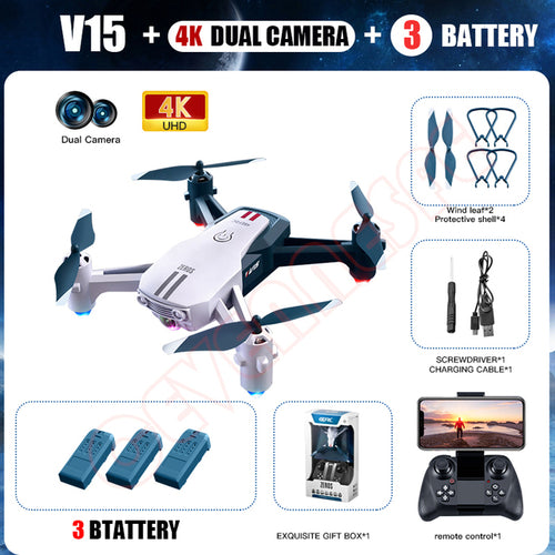 New Mini Drone 4k Profesional Dron With 1080p Hd Camera V15 Rc