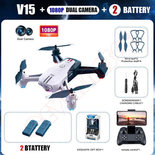 New Mini Drone 4k Profesional Dron With 1080p Hd Camera V15 Rc