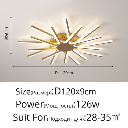 Acrylic Chandelier Bedroom Living Room Indoor Lighting Lamp Gold Black