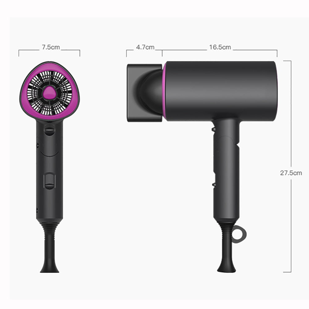 Blue Light Hair Dryer Negative ion Blower Powerful Strong Wind 1800W