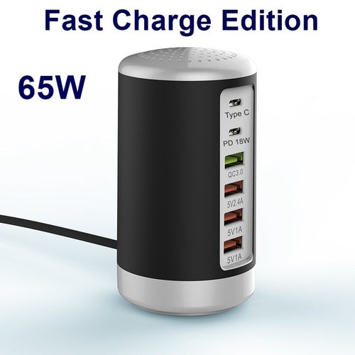 Floveme Multi Port Usb Charger Hub Qc3.0 65w Usb Fast Charger Multi 6