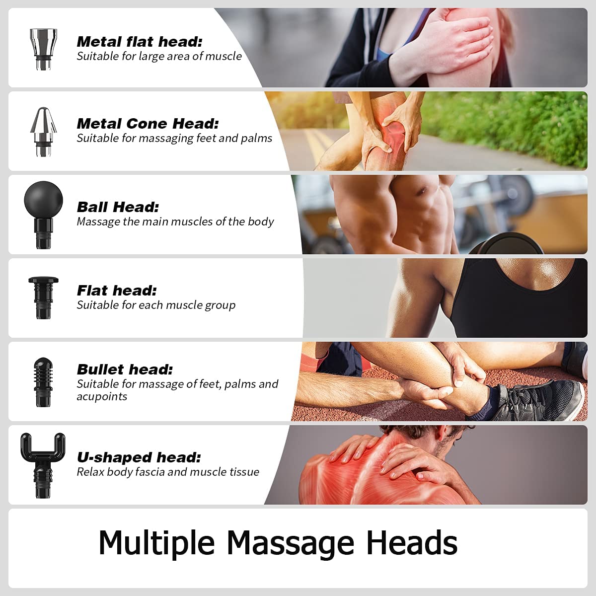 Huepar Lcd Display Massage Gun Neck Massager Smart Shaping Hit Fascia