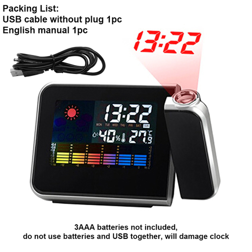 Led Digital Alarm Clock Electronic Projection Clock With Fm Radio