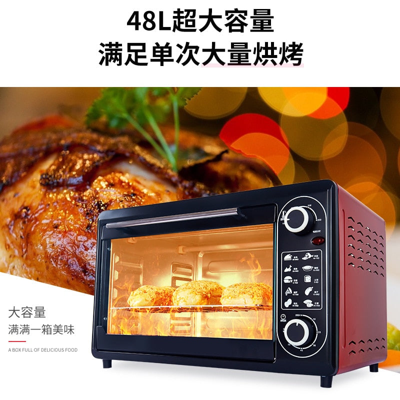 Multifunctional Electric Oven 48L Household Bakery Toaster Pizza