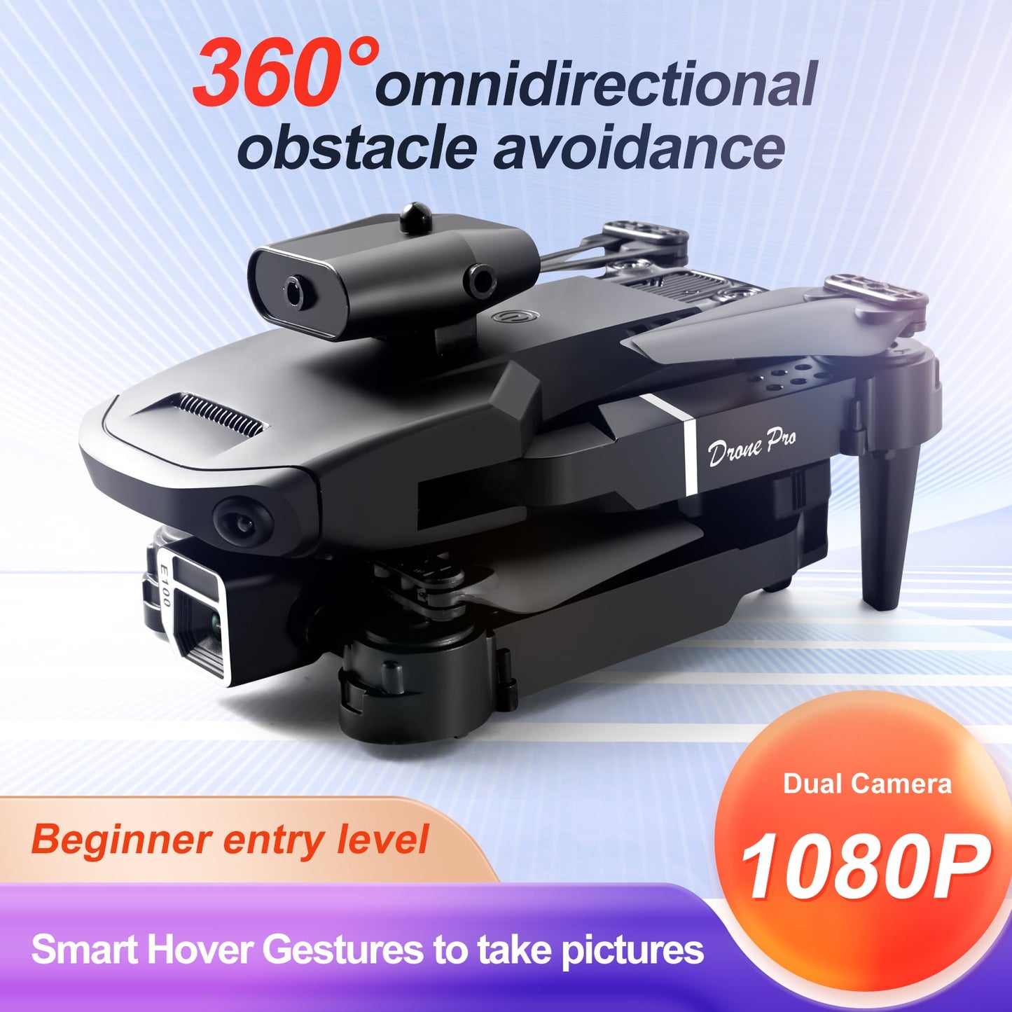 New E100 Four-sided Obstacle Avoidance Drone Folding Hd 4k Aerial