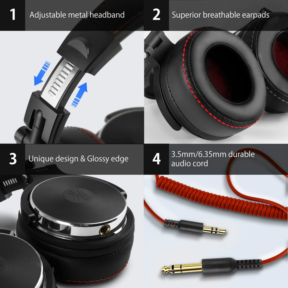 Oneodio Studio Pro Dj Headphone Over Ear 50mm Drivers Hifi Wired