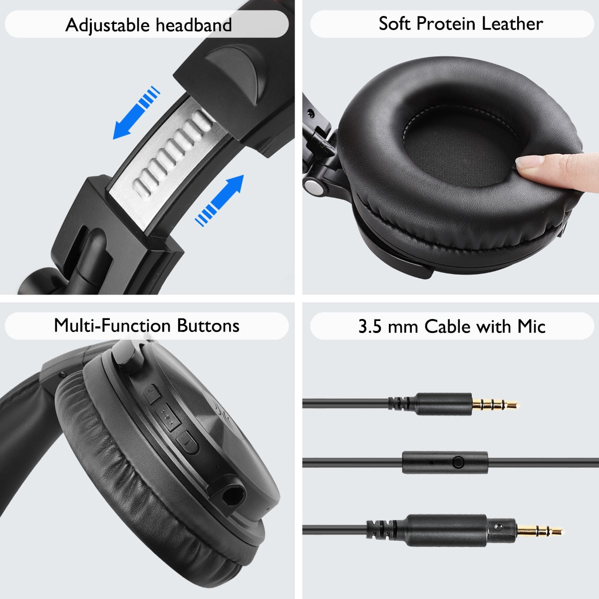 Computer Headphones Microphone | Foldable Bluetooth Headphones -
