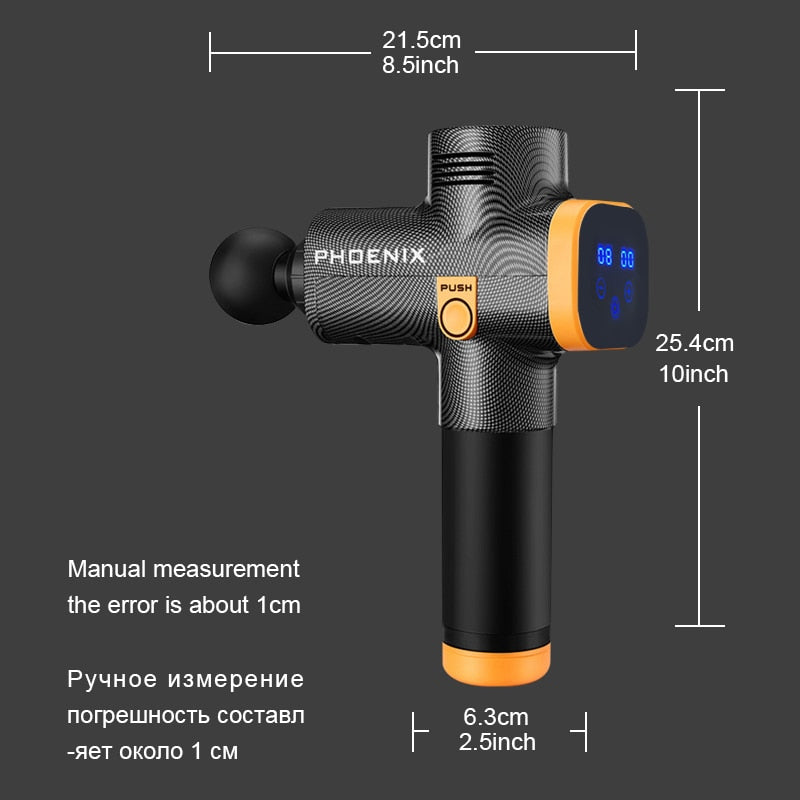 Percussion Massage Gun Phoenix A2 Body Massager Electric 6 Heads Pistol Massager Phoenix