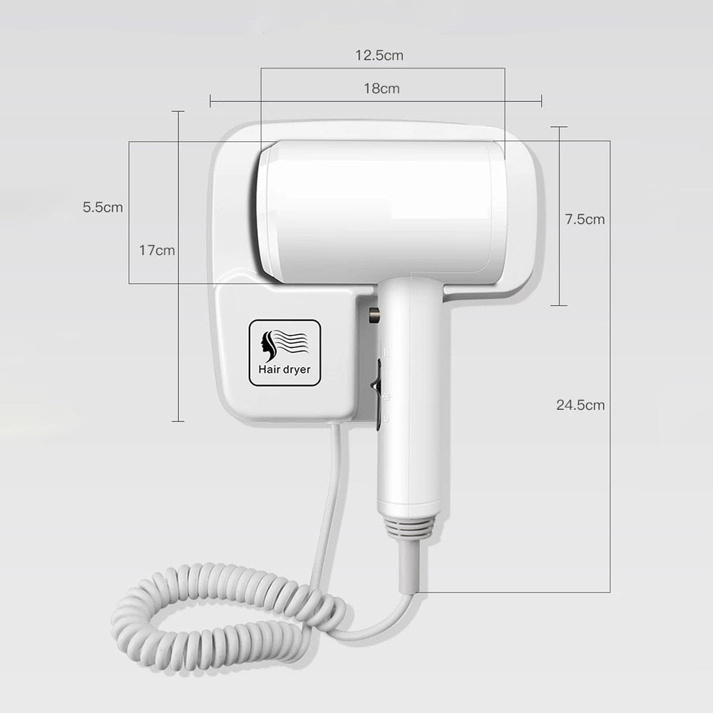 Professional Hotel Hair Dryer Wall-mounted Strong Wind Bathroom Toilet