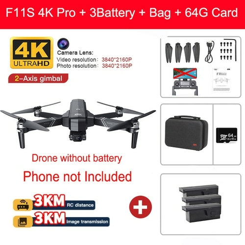 Sjrc F11 4k Pro Vs Sjrc F11s 4k Pro Drone With Camera 3km Wifi Gps Eis