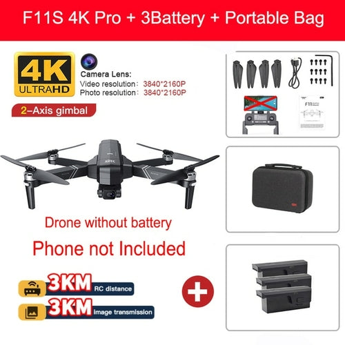 Sjrc F11 4k Pro Vs Sjrc F11s 4k Pro Drone With Camera 3km Wifi Gps Eis