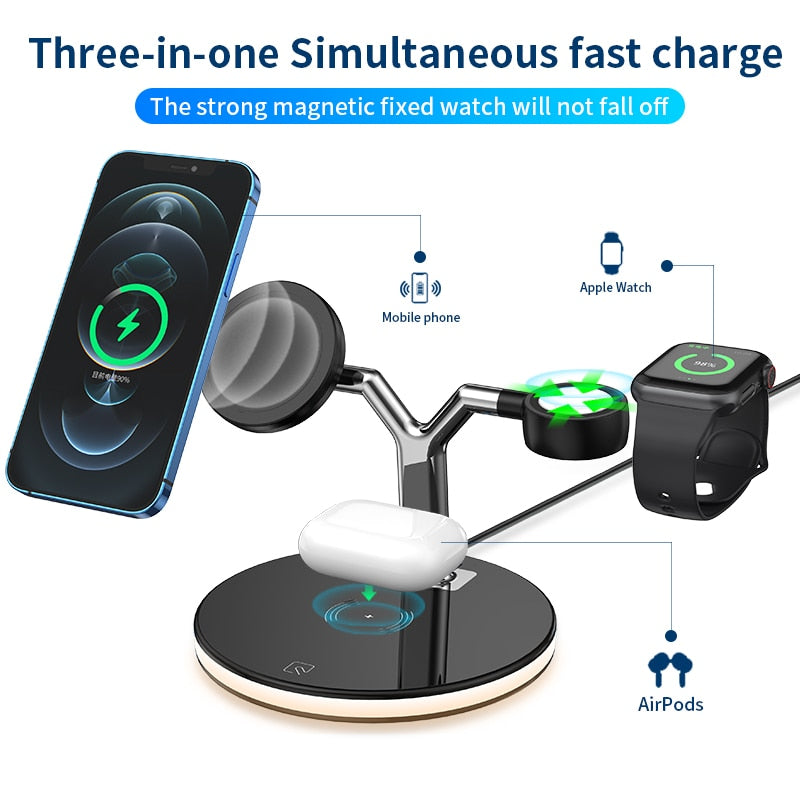 Tongdaytech 25W 3in1 Magnet Qi Fast Wireless Charger