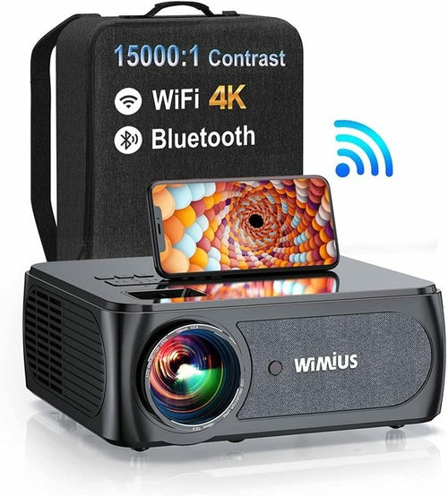 WIMIUS 4K Projectors 5G WiFi Bluetooth Full HD Projector Native 1080p