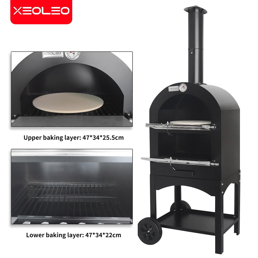 Xeoleo Outdoor Pizza Oven 13 Inch Portable Pizza Oven Wood-fired Pizza